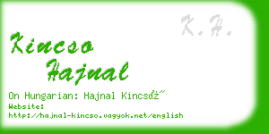 kincso hajnal business card